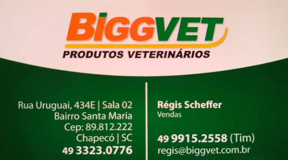 Biggvet Produtos Veterinários REGIS SCHAFFER Vendedor Técnico WhatsApp (49) 9.9915-2558 